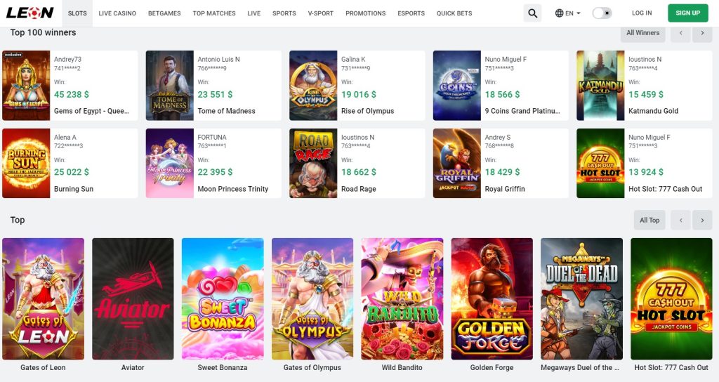 Preview of Leon casino slots