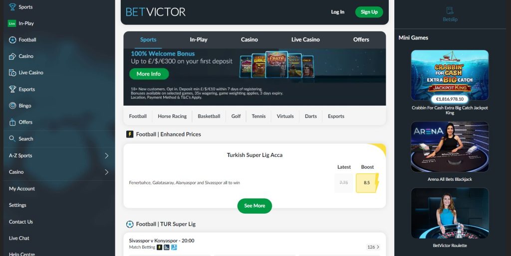 Preview of BetVictor betting