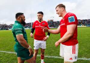 Bundee Aki with Conor Murray and Gavin Coombes
